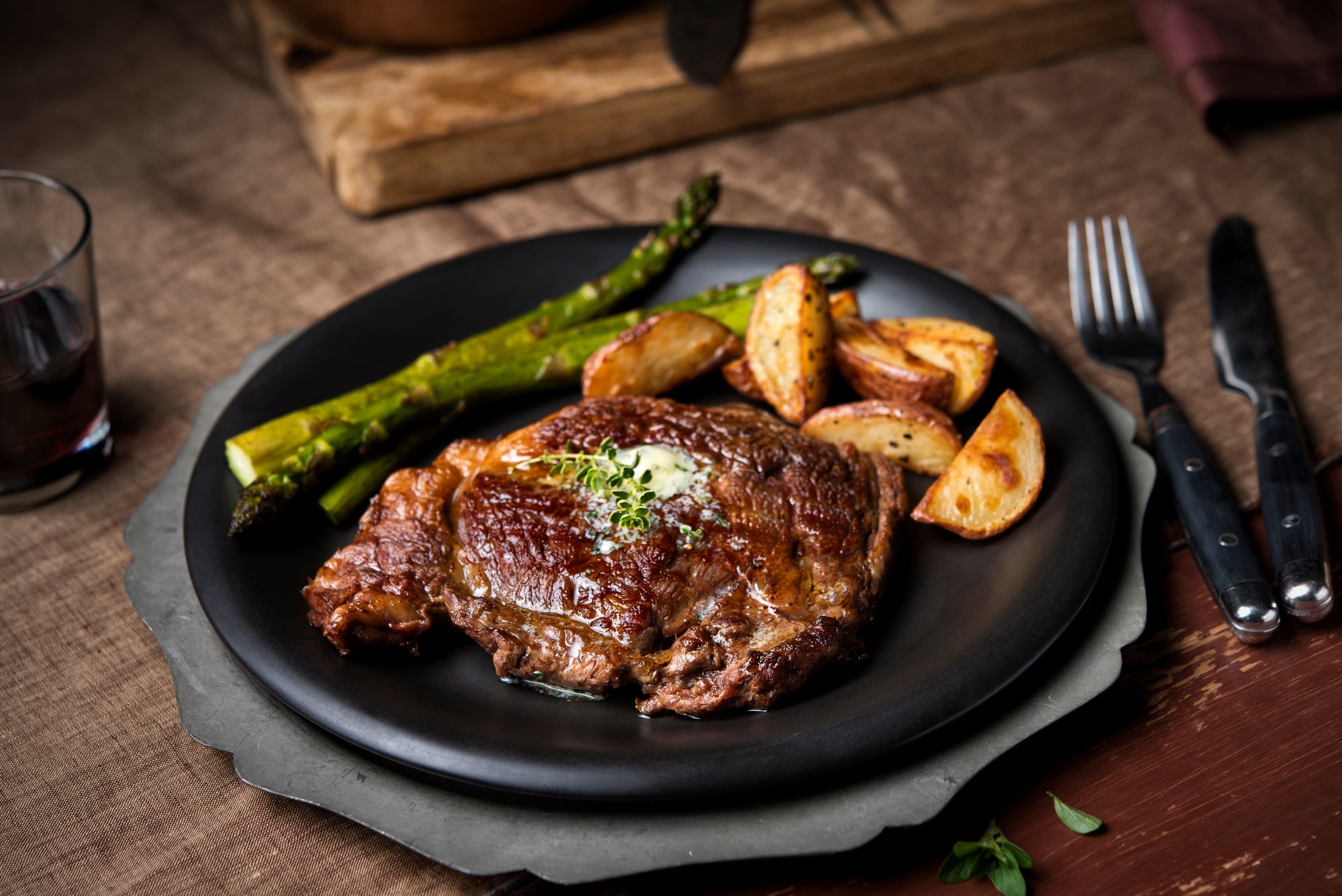 Rustic Ribeye Steak Dinner